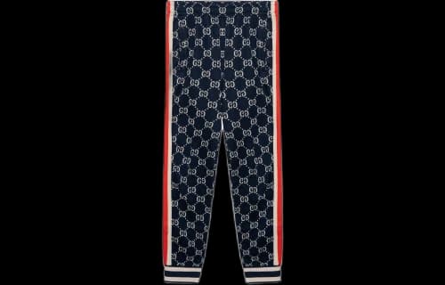 Gucci GG Jacquard Jogging Trousers For Men Blue