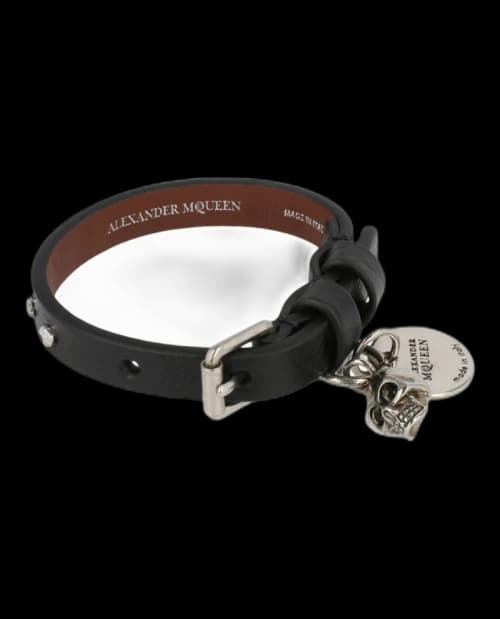 Alexander McQueen Single Wrap Bracelet Black