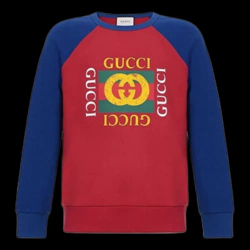 Gucci GG Cotton Jersey Sweatshirt 'Red Blue'