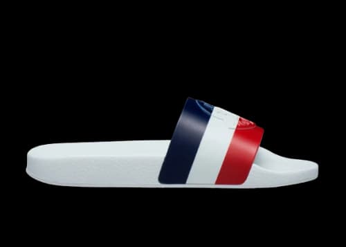 Moncler Basile Pool Slides White Tricolour