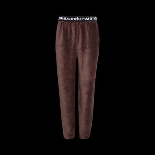 Alexander Wang Stretch Corduroy Pant W/ Logo Elastic 'Cola'