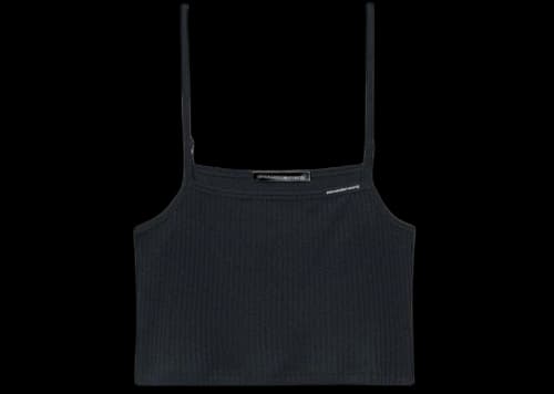 T by Alexander Wang Skinny Woven Label Cami Top Black