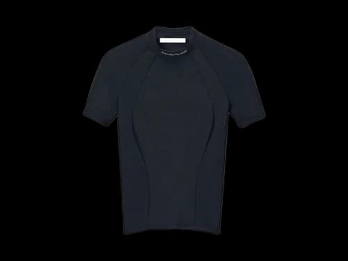 T by Alexander Wang SS W/ Mock Neck Rashguard Top Black