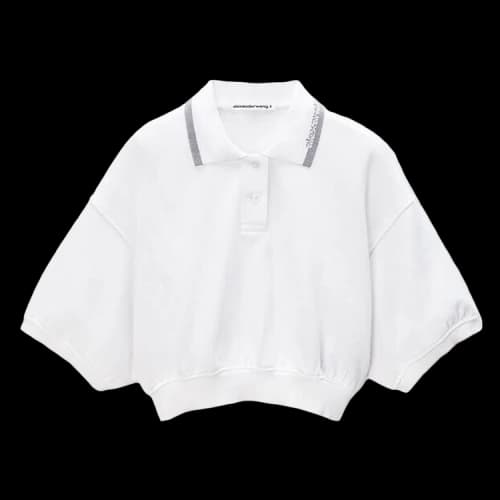 Alexander Wang Relaxed Cropped Cinched Polo 'White'