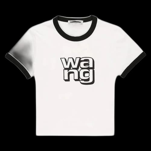 T by Alexander Wang Shrunken Ringer Graphic Tee 'White/Black'