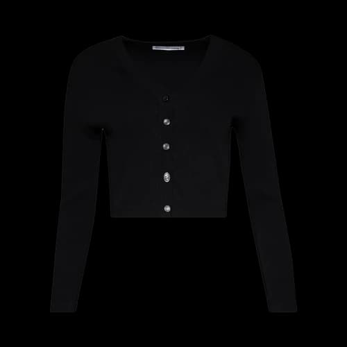 Alexander Wang V-Neck Cardigan W/ Embossed Logo 'Black'