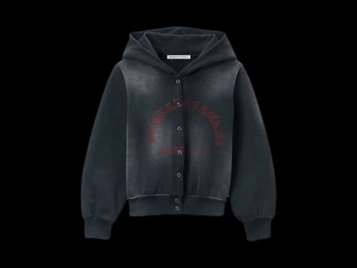 T by Alexander Wang Graphic Shrunk Cardigan Hoodie Orange
