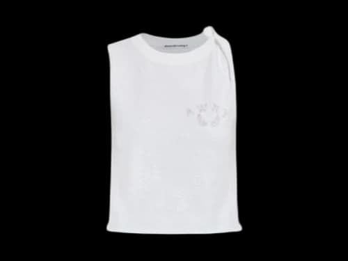T by Alexander Wang Graphic Twisted Muscle Tank Top Lpink