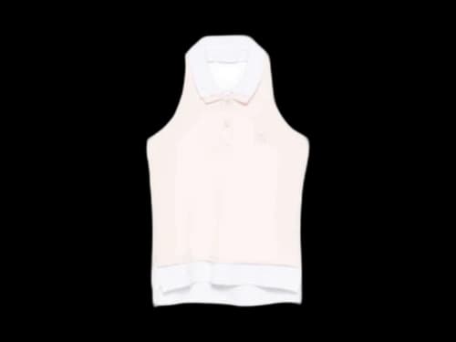 T by Alexander Wang Layered Polo Mini Halter Top Moss