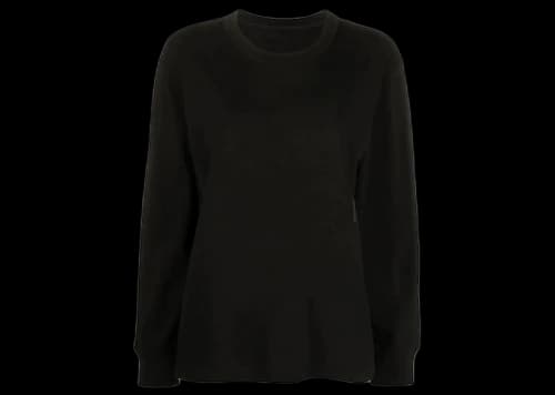 T by Alexander Wang Essential Puff Logo Jersey LS Tee Black
