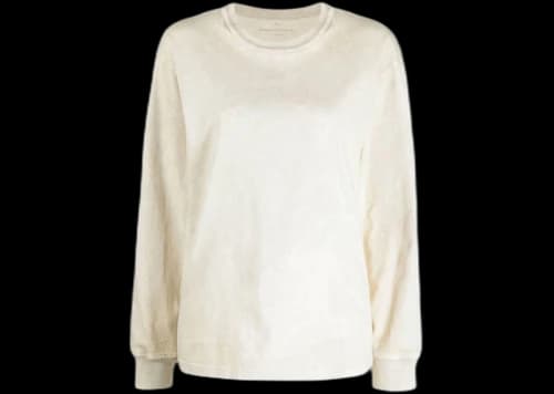 T by Alexander Wang Puff Logo Bound Neck Essential Jersey LS Tee Ice Grey