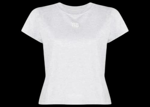 T by Alexander Wang Essential Jersey Puff Logo Shrunk Tee Heather Grey