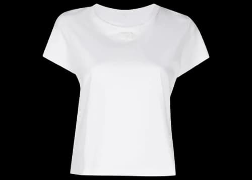T by Alexander Wang Essential Jersey Puff Logo Shrunk Tee White