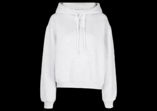 T by Alexander Wang Essential Puff Logo Terry Hoodie Heather Grey