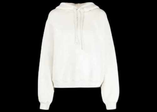 T by Alexander Wang Puff Paint Logo Essential Terry Hoodie Ice Grey