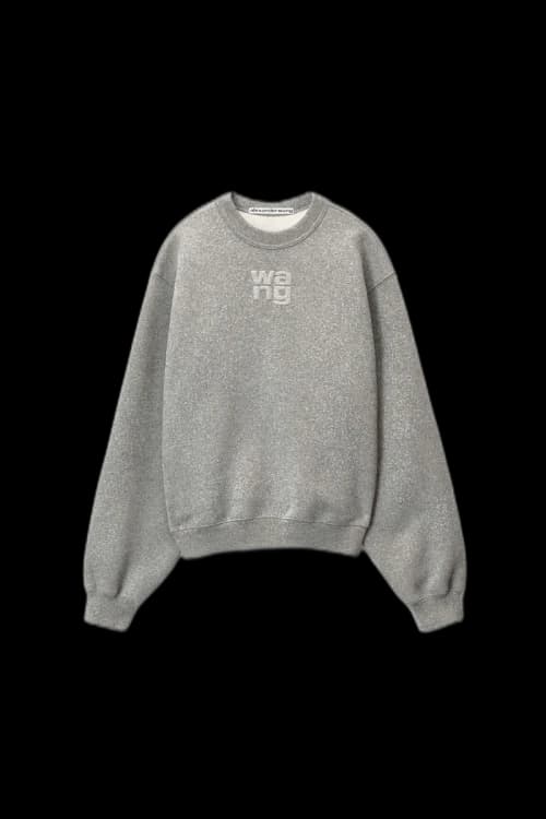Alexander Wang Puff Logo Sweatshirt In Glitter Terry Sidewalk