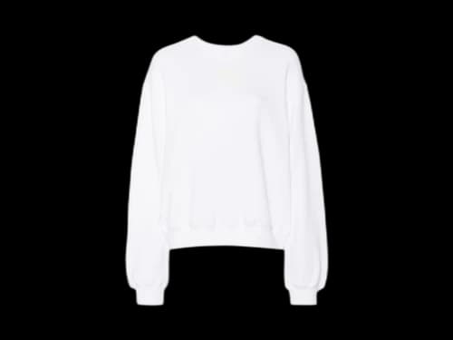 T by Alexander Wang Essential Terry Crew Puff Paint Sweatshirt White