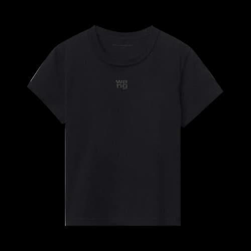 Alexander Wang Essential Jersey Puff Logo Shrunk Tee 'Black'