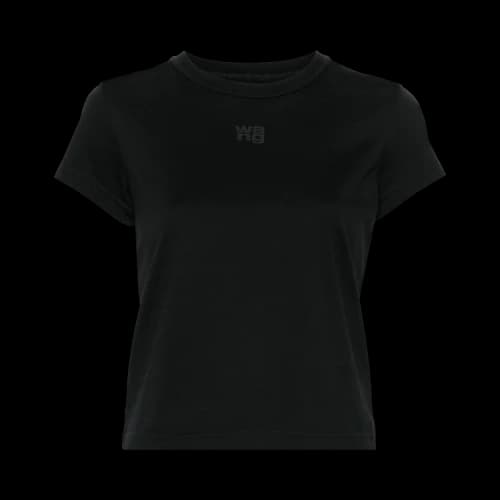 Alexander Wang Puff Logo & Bound Neck Tee Essential JSY Shrunk 'Black'