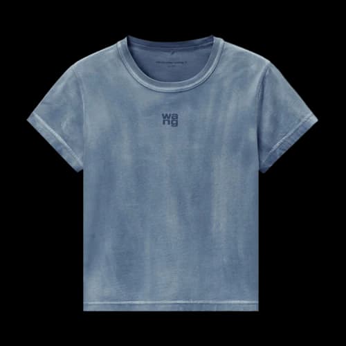 Alexander Wang Essential Jersey Puff Logo Shrunk Tee 'Washed Blue Ink'