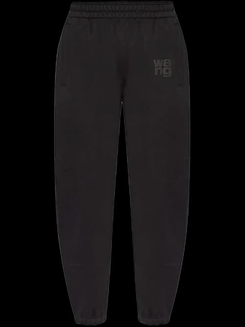 T by Alexander Wang Essential Terry Classic Puff Paint Logo Sweatpant Black
