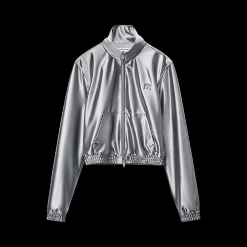 Alexander Wang Shrunken Zip-Up Jacket 'Alloy'