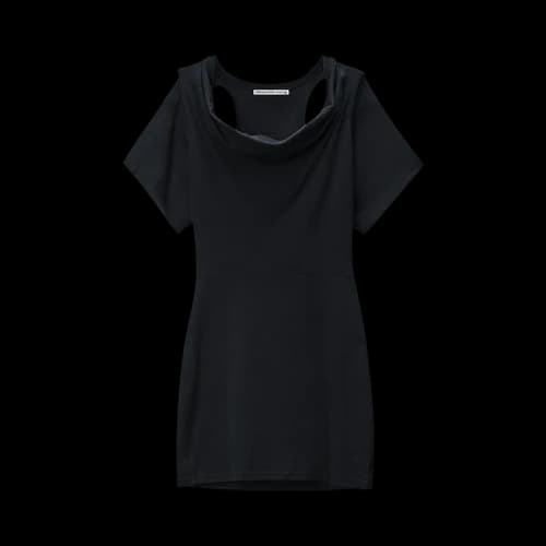 Alexander Wang Deconstructed Cowl Neck Mini Dress 'Black'