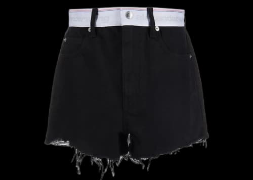 T by Alexander Wang Logo Webbing High Rise Bite Short Black