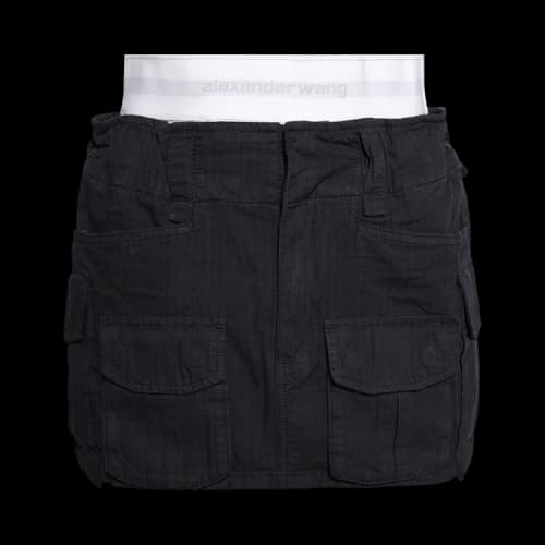 Alexander Wang Pre-Styled Cargo Skirt W/ Logo Elastic 'Asphalt'