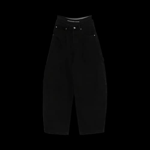 Alexander Wang Logo Elastic Prestyled Mid Rise Oversized Jean 'Washed Black'