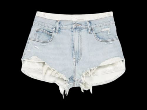 Alexander Wang Pre-Styled Cutoff Short W/ Silk Boxer Worn Indigo