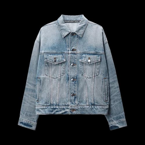 Alexander Wang Game Jacket W/ Logo Distressing 'Authentic Light Indigo'