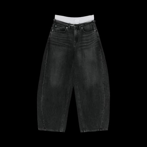 Alexander Wang Leather Belt/Boxer Prestyle Blow Up Jean 'Grey Aged'