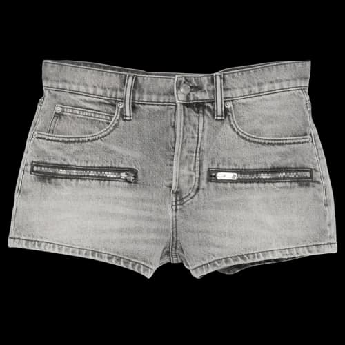 Alexander Wang Horizontal Zips Silk Prestyle Mid Rise Short 'Washed Grey'