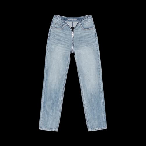 Alexander Wang Dipped V Zip Waistband Straight Leg Jean 'Authentic Light Indigo'