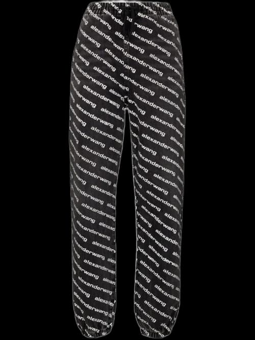 Alexander Wang Logo Print Tapered Jeans Black/White