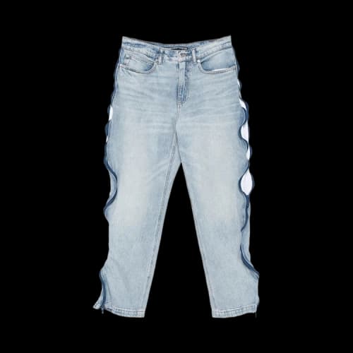 Alexander Wang Basketball Mesh Curved Zipper Pant 'Vintage Bleach Blue'