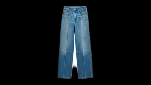 Alexander Wang Straight Faded Fold Lines Pants Vintage Marbled Blue