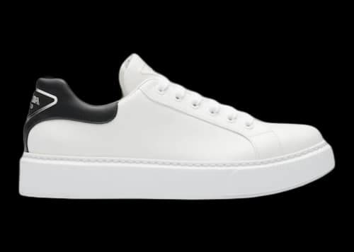 Prada Macro Leather Sneakers White Black