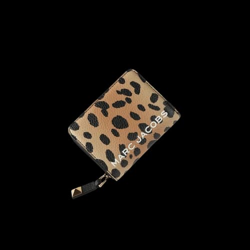 Marc Jacobs Cheetah Bold Slg Mini Compact Wallet Blackult