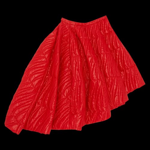 Vintage Christian Dior Asymmetrical Quilted Skirt 'Red'