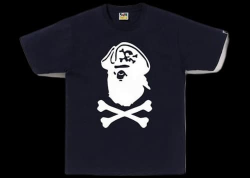 BAPE Ape Crossbone College Tee Navy