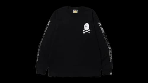 BAPE Ape Crossbone L/S Tee Navy