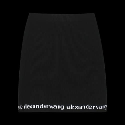 Alexander Wang Ribbed Mini Skirt W/Logo 'Black'