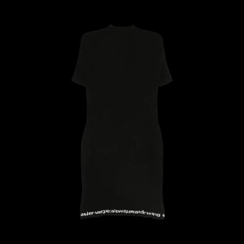 Alexander Wang Logo Ribbed Short-Sleeve Dress 'Black'