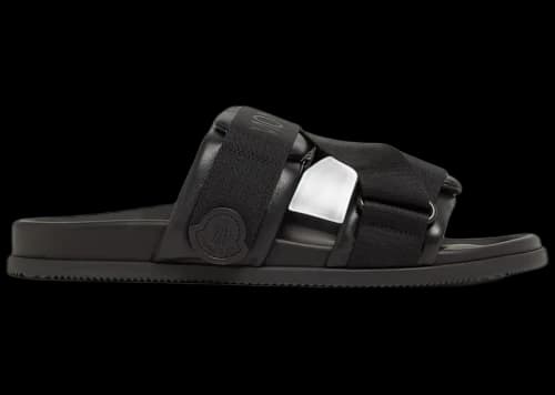 Moncler Mon Summer Nappa Leather Slides Black