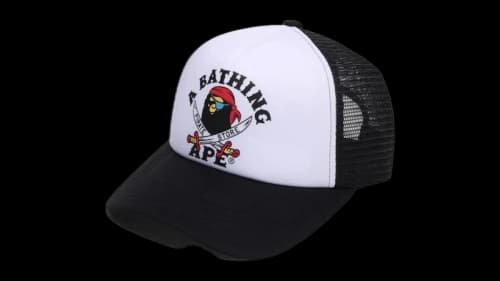 BAPE Ape Crossbone College Mesh Cap Pink