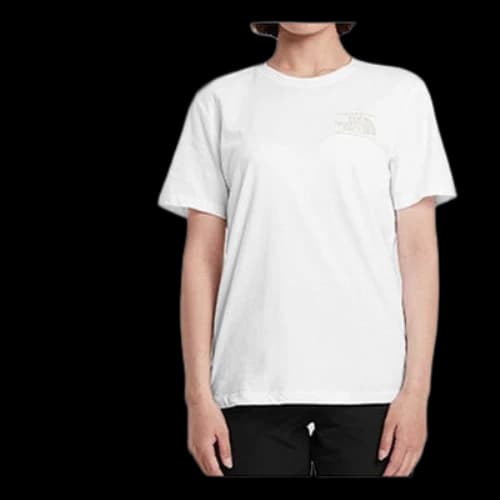 THE NORTH FACE Classic Logo Printing Solid Color Short Sleeve Couple Style White