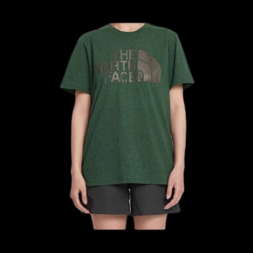 THE NORTH FACE Classic Logo Printing Solid Color Short Sleeve Couple Style Green