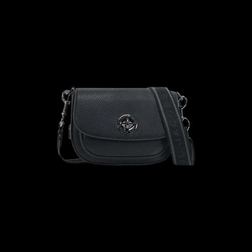 Marc Jacobs DTM Signet Turnlock Small Saddle Bag Black